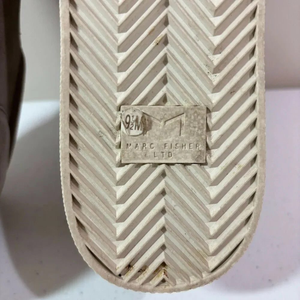 Marc Fisher Platform Slip On Suede Tan Womens Size 9.5 Leather Sneaker Comfort
